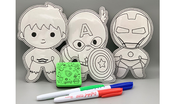 Big image 202404acs001   avengers dry erase coloring dolls