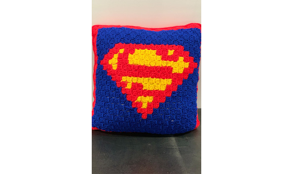 Big image 202404decor002   crocheted superman pillow