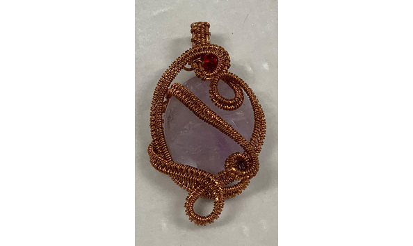 Big image 202308jwy013 2   woven copper pendant with amethyst