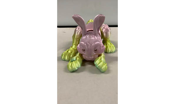 Big image 202311toy003 5   3d printed pink  yellow  and mint green articulated rabbit