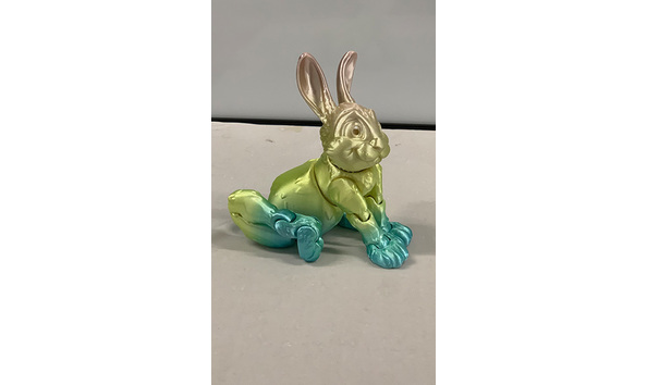 Big image 202311toy002 4   3d printed pink  yellow    teal articulated rabbit