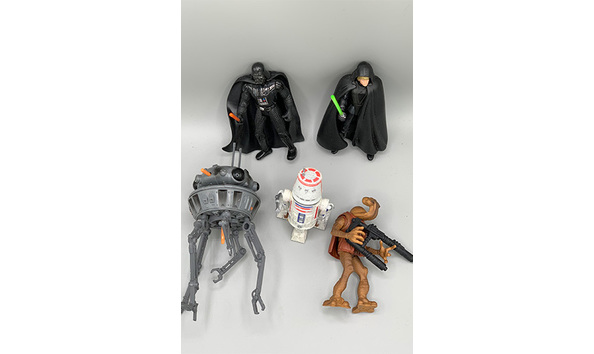 Big image 202403afig007 2   5 sw potf figures   darth vader  jedi luke  astromech  momaw nadon    probe droid