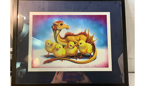 Big image 202404art074   baby dragon with chicks print