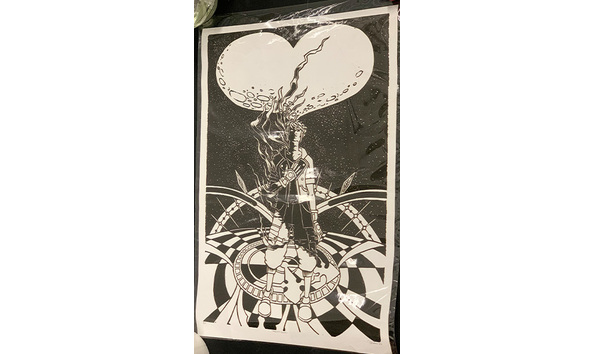 Big image 202404art017   face my fears b w linocut print