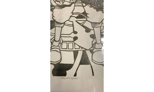 Big image 202404art017 2   face my fears b w linocut print