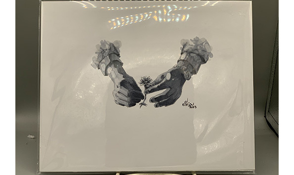 Big image 202405art027   hands with small flower drawing