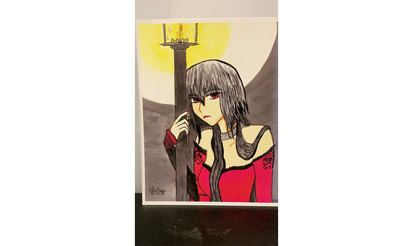 Big image 202211art065   original anime woman with red eyes   dress original print