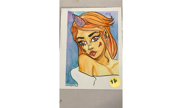 Big image 202311art044   original art print of unicorn woman