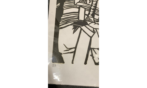 Big image 202404art015 4   the swan and her knight linocut