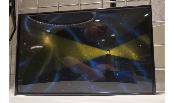 Big image art lighthouse on space rock