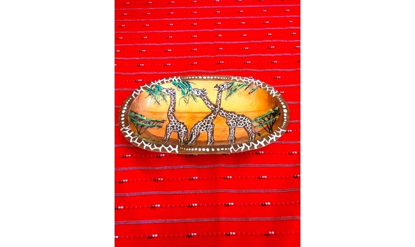 Big image oblong kenyan girrafe bowl