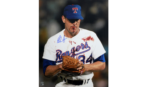 Big image nolan ryan bloody lip framed print
