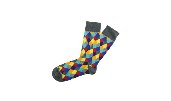 Big image multicolor argyle sock