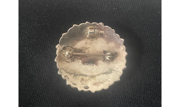 Big image truquoise brooch back pin or pendant sterling 26.