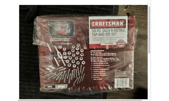 Big image x craftsman 50 piece inch and metric tap  die set. 35 unused  75.and in original box.