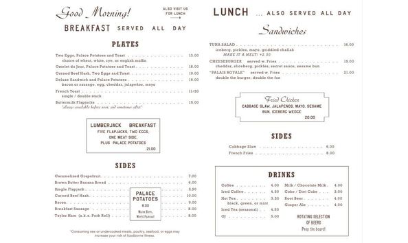 Big image diner menu