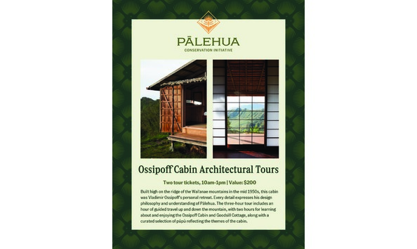 Big image ossipoff cabin architectural tour donation flyer