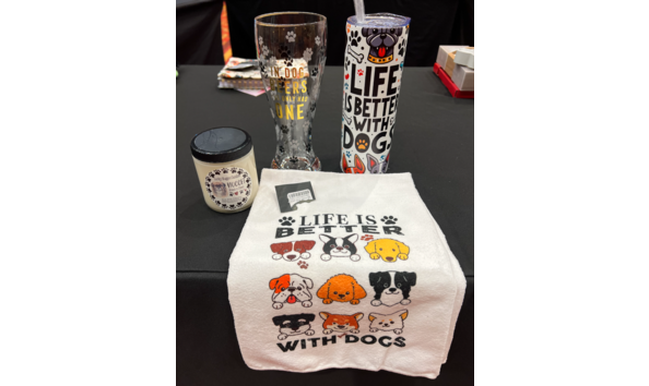 Big image dog drinking glasses