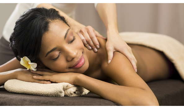 Big image massage woman with flower