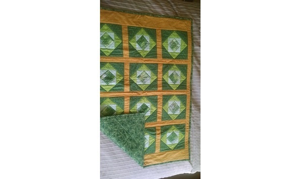 Big image green yellow quilt
