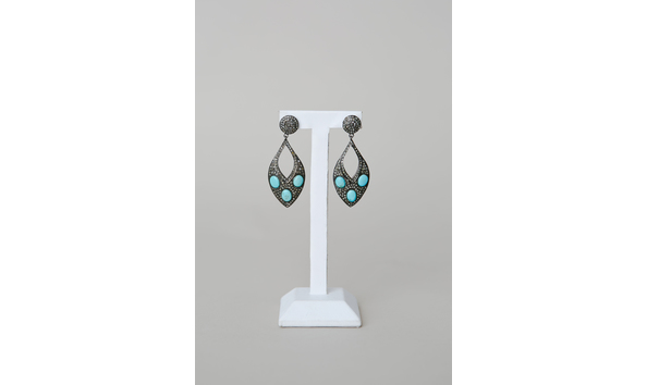 Big image turqoise and diamond earrings   live auction