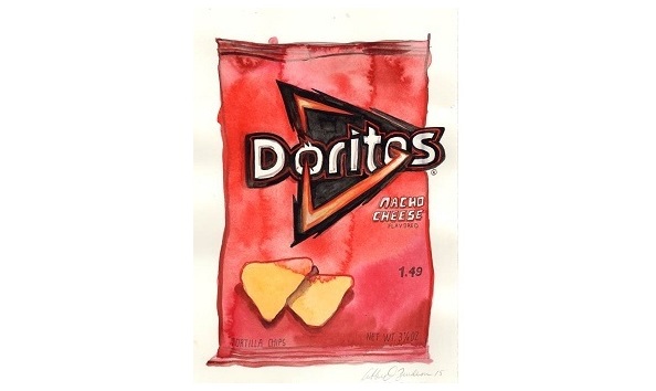 Big image doritos  7.5 x 11  watercolor and pen on fabriano  2017 