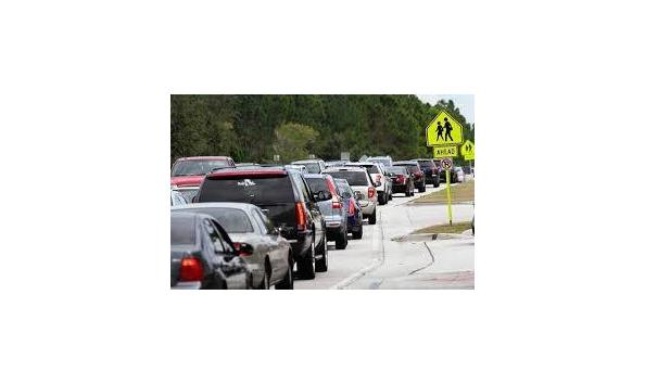 Big image school pickup traffic jam