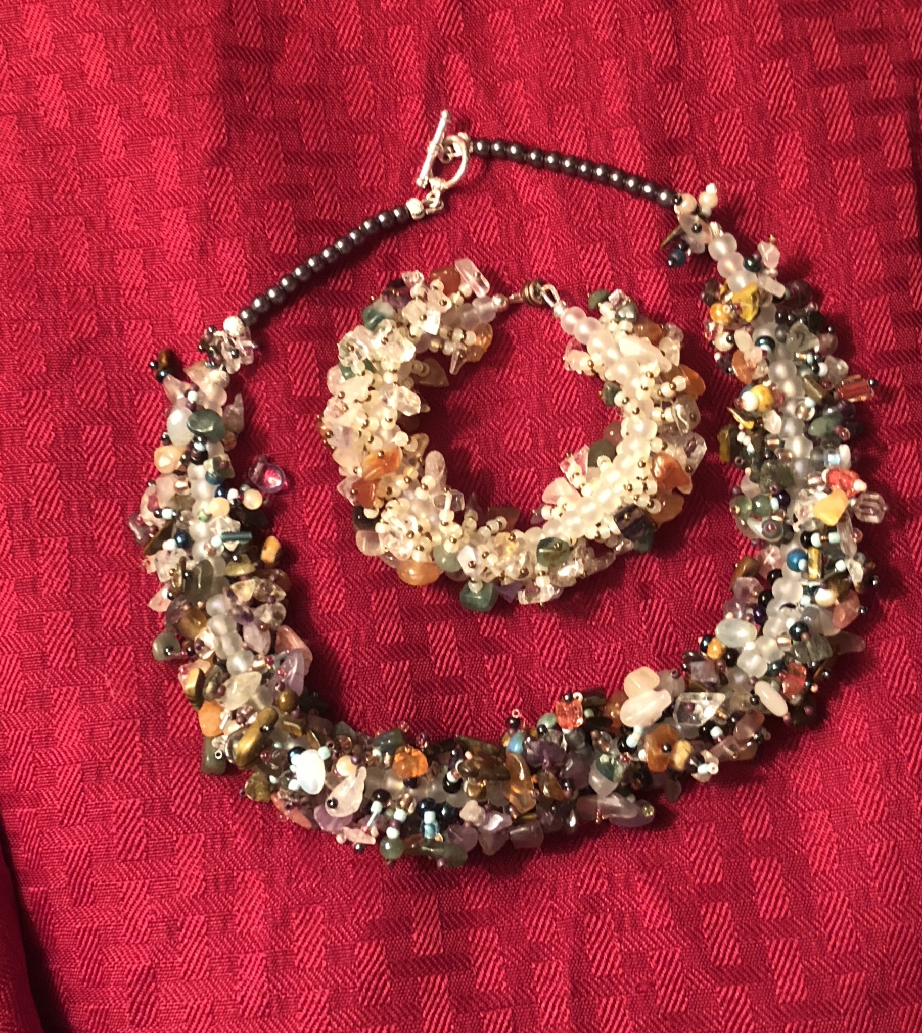 Confetti Hand Made Beaded Necklace and Bracelet