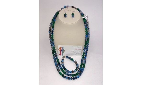 Big image double strand set   blue and green