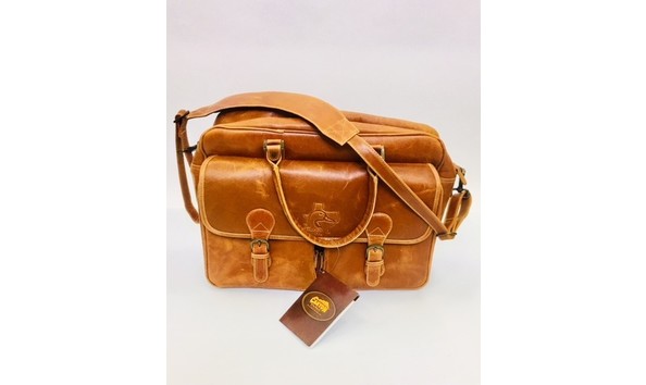 Big image leather satchel