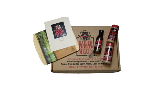 Big image raider red meats gift box with gift certificate