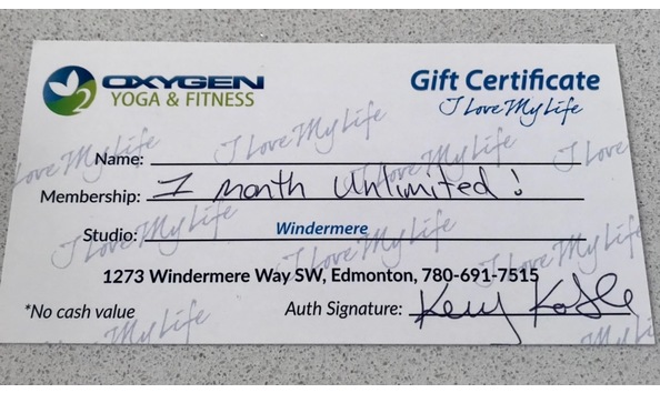 Big image oxygen   gift certificate  2  windermere or sherwood park