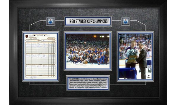 Big image edmonton oilers 1988 stanley cup scoresheet collage