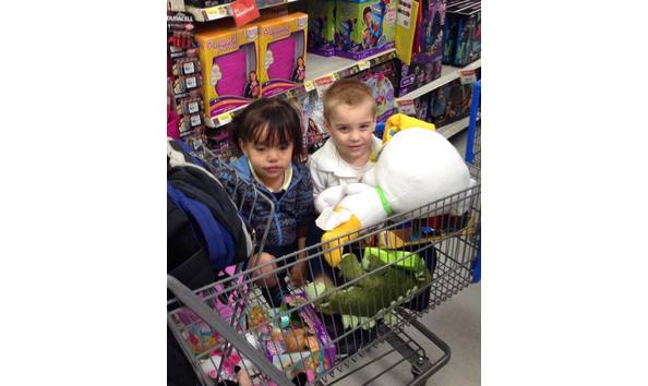 Big image two kids in cart