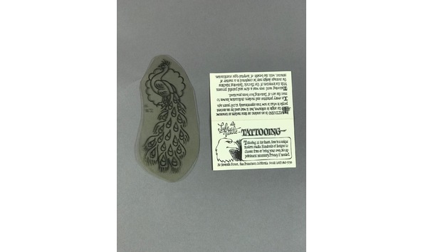 Big image lt signed card   acetate peacock  back