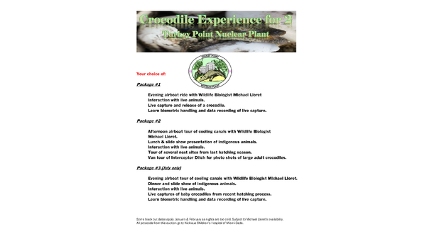 Big image croc experience raffle flyer