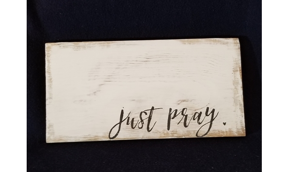 Big image just pray wooden plaque
