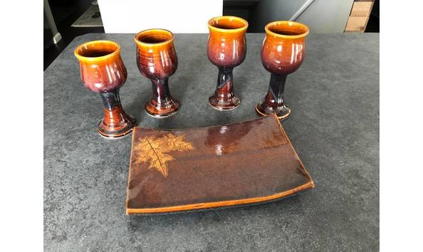 Big image wine goblets and platter