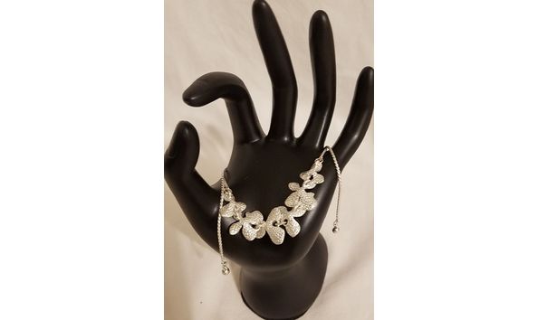 Big image sterling silver leaflet bracelet