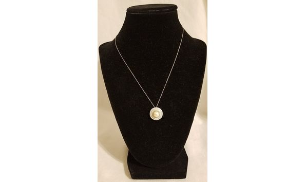 Big image pearl and crystal necklace