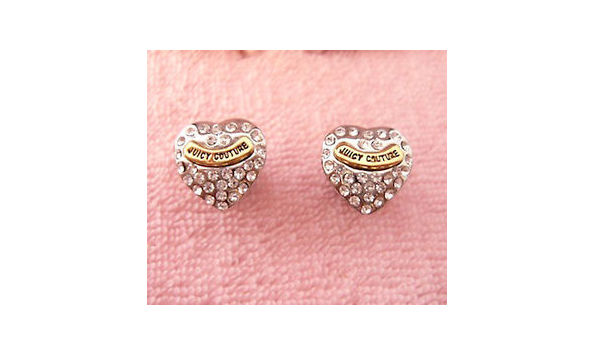 Big image juicy couture pink pink heart pave stud earrings macy s