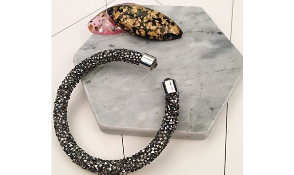 Big image j crystal cuff bracelet black