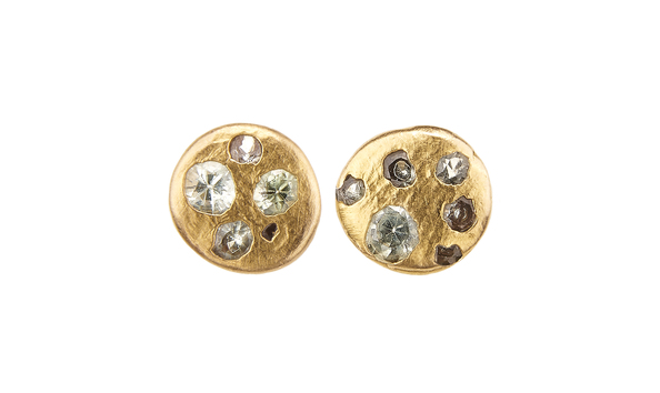 Big image 5450 green disc studs in rose 