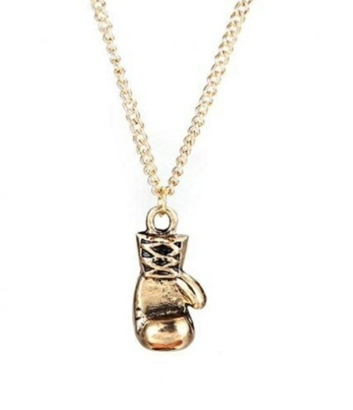 Boxing Glove Gold or Silver Tone Pendant Necklace