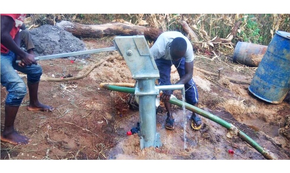 Big image nearly completed well already pumping out water