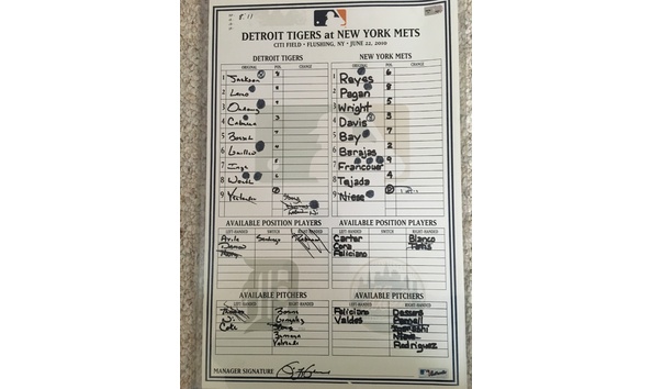 Official Detroit Tigers Scorecard