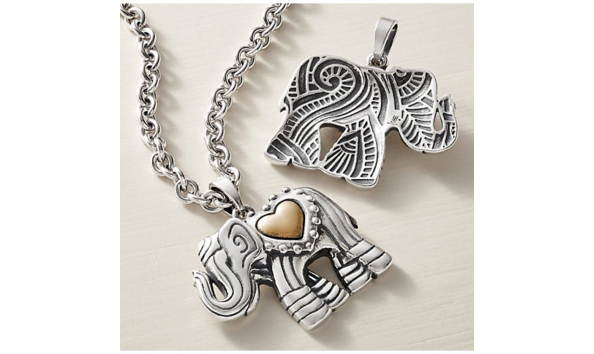 Big image adorned elephant pendant 