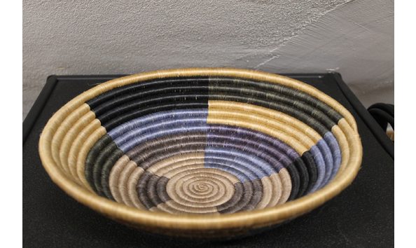 Big image masai mara beaded decorative bowl  blue 