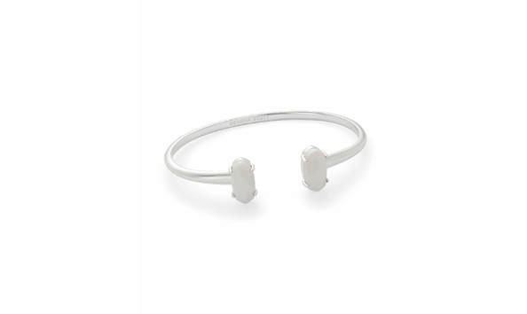 Big image kendra scott edie silver cuff bracelet in white pearl 00 default lg