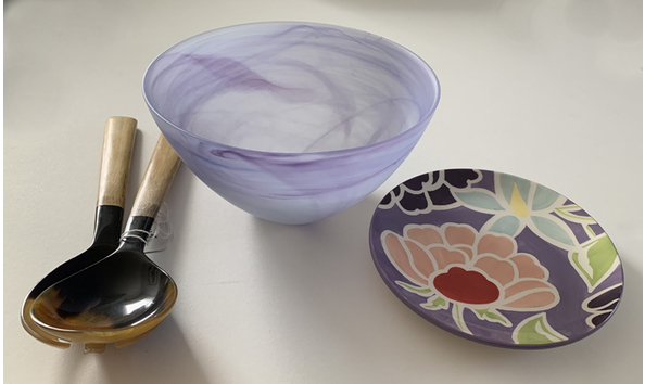 Big image 115.purple glass bowl set